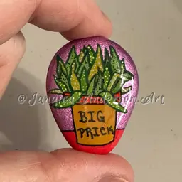 2169 Painted Stone Fridge Magnet