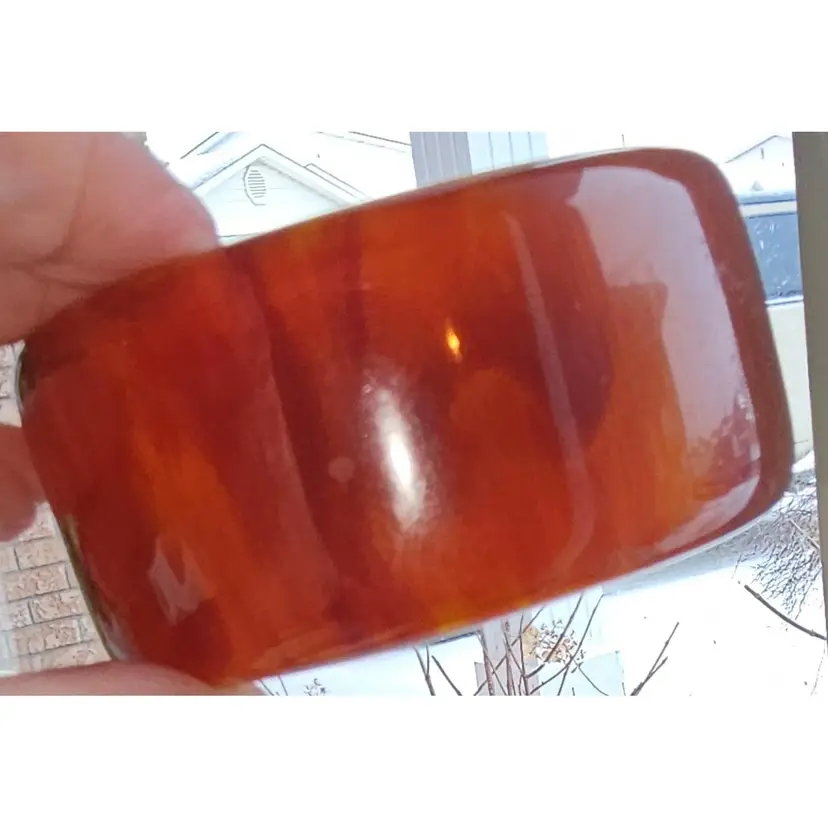 Heavy Bakelite Bangle/ Bracelet. Authentic Chunky Marbled Root Beer Or Tortoise Shell. 100g