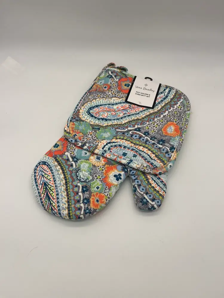 Vera Bradley Citrus Paisley Oven MIT/ Pot Holder Set-NWT