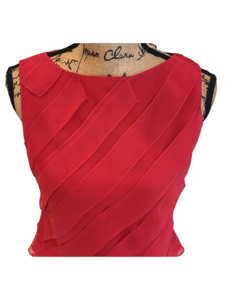 Vintage Victor Costa Draped Chiffon 2 pc Evening Gown Size 8