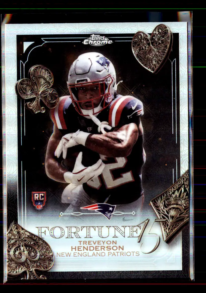 Treveyon Henderson 2025 Topps Chrome Refractor Fortune 15 #F15-26 - (142) - New England Patriots