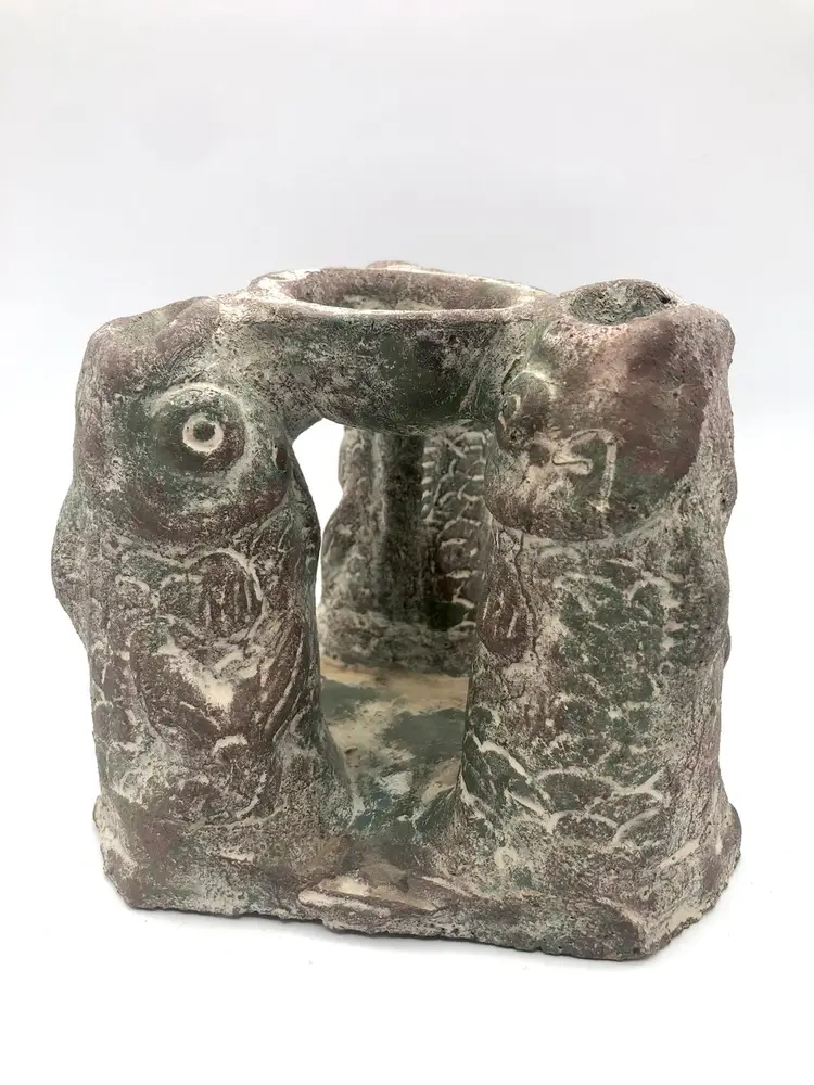 Folk Art Pottery Koi Fish Vase Clay Wax Melt Weirdo