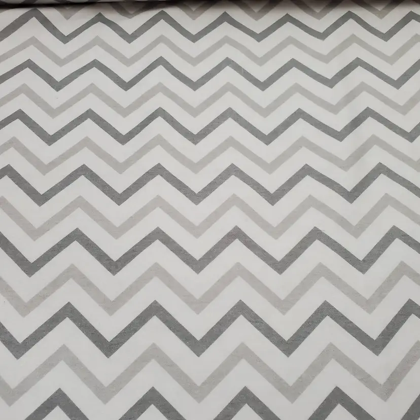 Chevron Gray Flannel Fabric Remnant - 100% Cotton - Choose Size - Soft Craft & Quilting Fabric