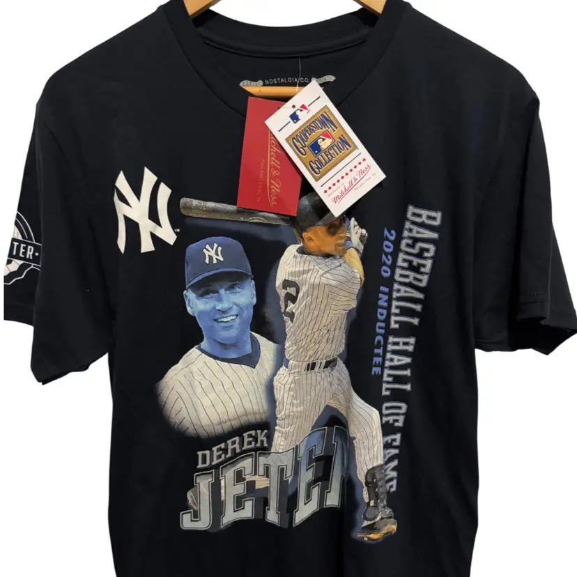 $45 This is a Mitchell & Ness New York Yankees Derek Jeter "Cooperstown Collection" graphic t-shirt. Small