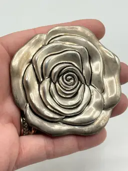 Vintage Godinger silver art co rose flower mirror