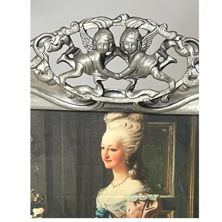 Seagull Pewter Etain Zinn 5x7 in Photo Size Frame Angels Cherubs Canada 1994