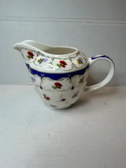 Grace's Teaware Porcelain Creamer Blue  Floral Design