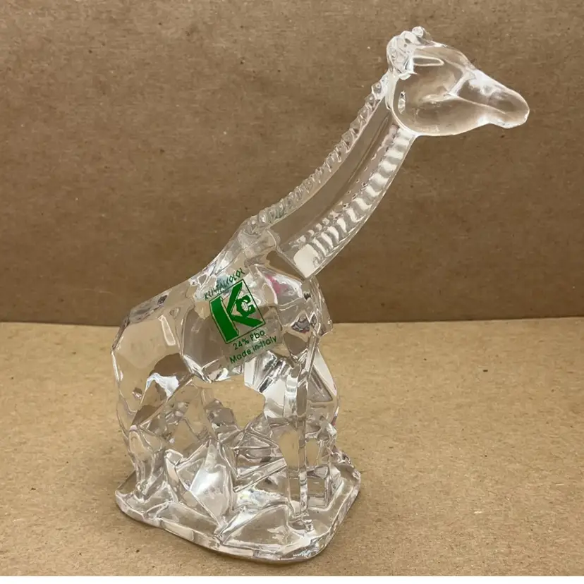 VTG Crystal Giraffe Figurine KristalColor 24% Pbo Made in Italy 4.5”