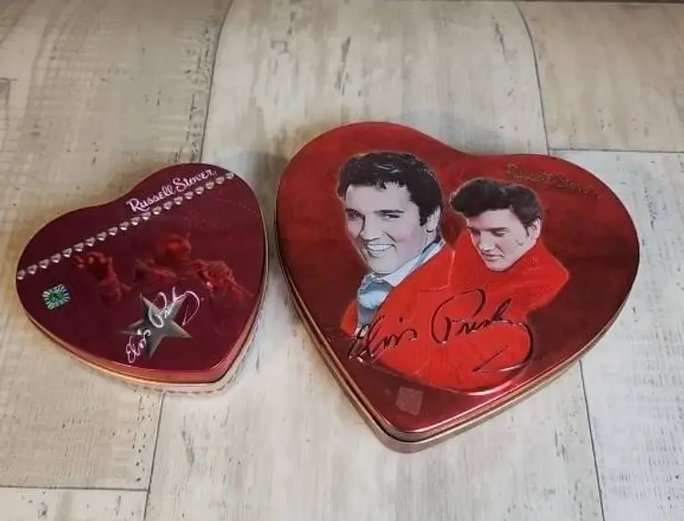 Russell Stover Elvis Presley Heart Tins Set of 2 (7” & 5”) – Vintage Valentine Collectible