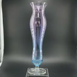 Vintage Crystal Blue Glass Vase