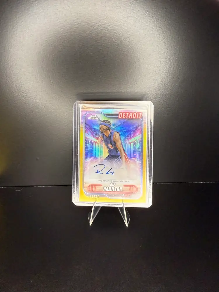 25 Topps Chrome Basketball Rip Hamilton Gold Auto /50 Detroit Pistons