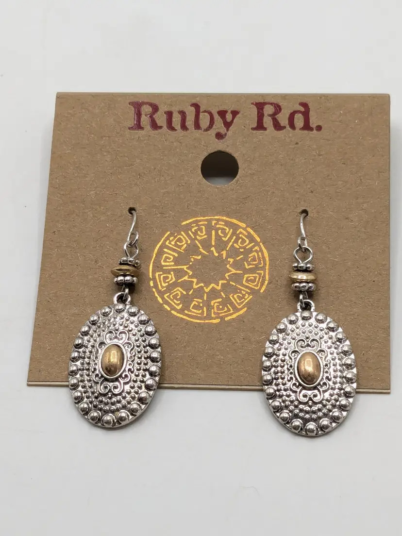 Ruby Rd Silver Tone Dangle Pierced Earrings NOS