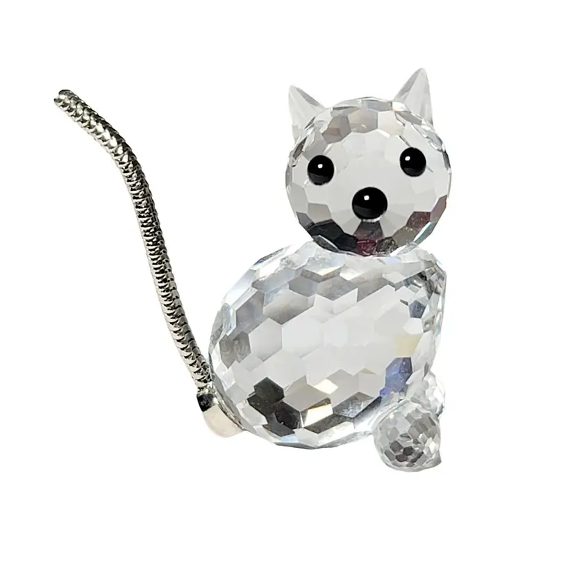 SWAROVSKI Cat Charm Figurine With Wire Tail Retired