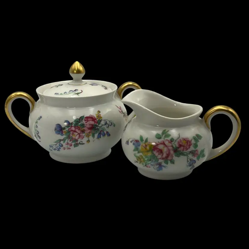 Vintage Haviland- Limoges- Cream & Covered Sugar Bowl