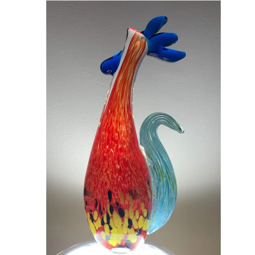 Fifth Avenue Crystal Rooster Chicken Art Glass 9.5”