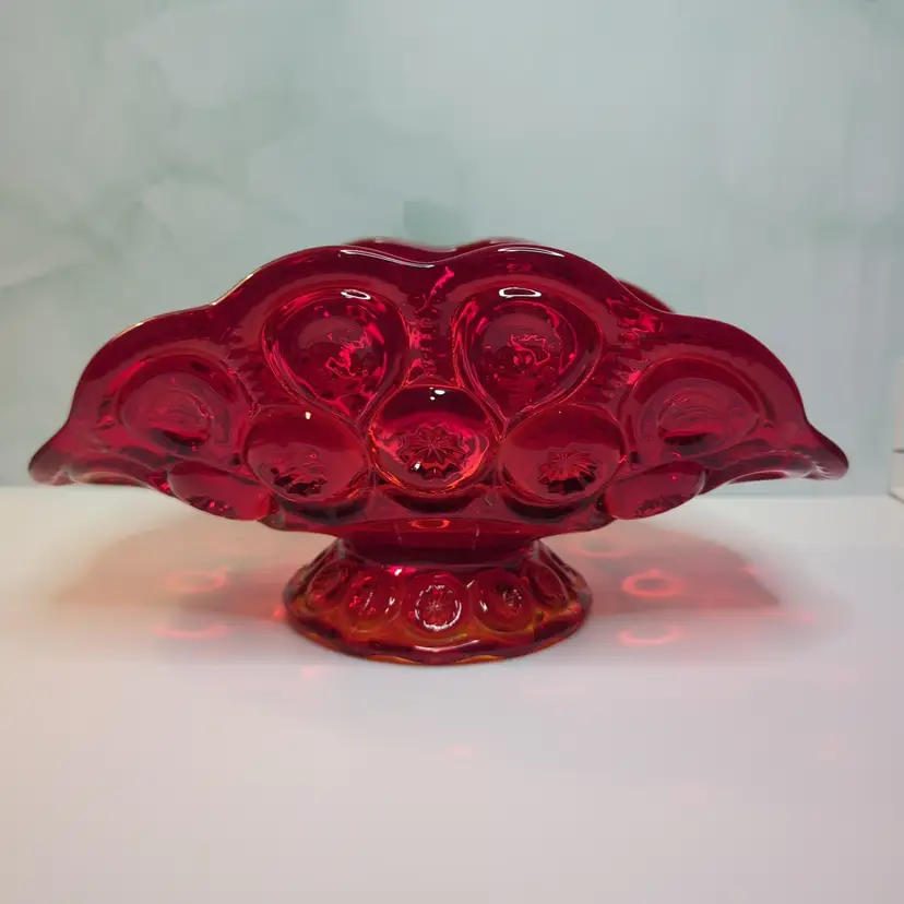 Vintage LE Smith Moon & Stars Footed Banana Bowl 9"