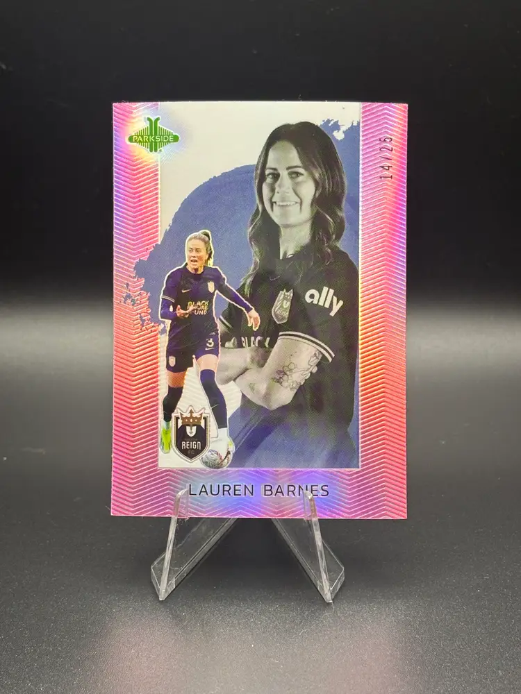 Lauren Barnes 2024 Parkside Pacific Pink Parallel /25 Seattle Reign FC Soccer Card