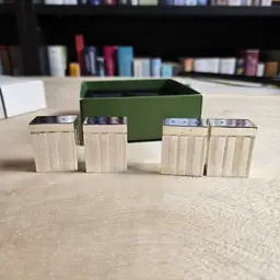 Kate Spade Library Stripe mini salt pepper shakers 2 pairs