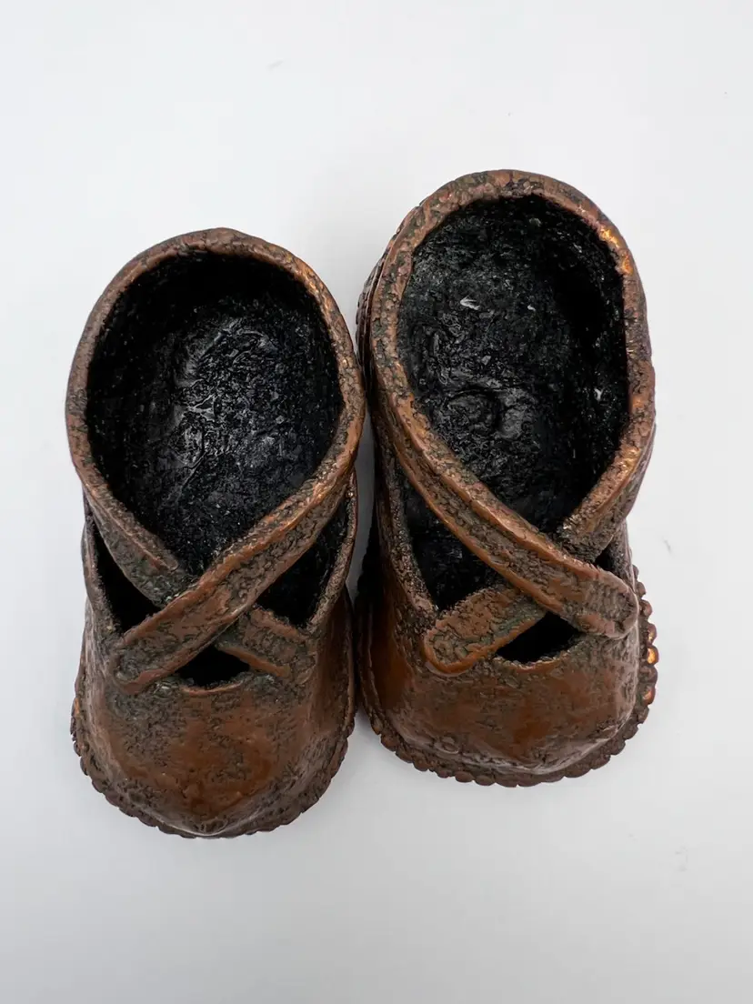 “Granny Core” Decorative Copper/Bronze Baby Shoes