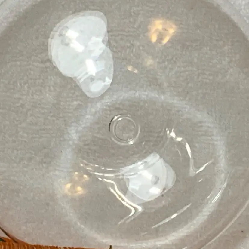 Clear Art Glass Blown Rondels Optic 5" Clear