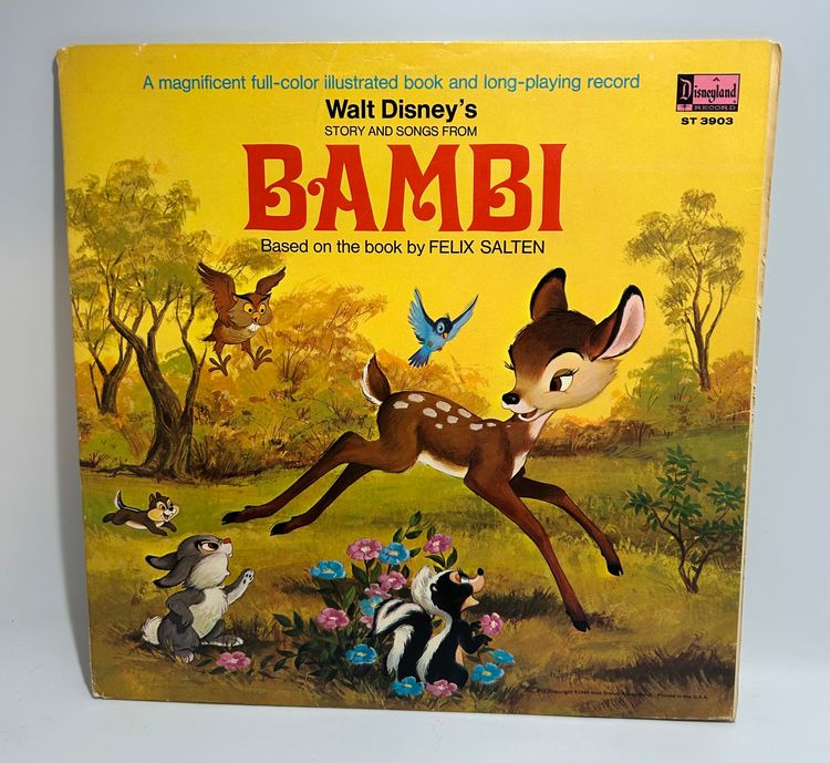Vintage Walt Disney's Story & Songs From 'Bambi' Book and Vinyl LP Record 1969