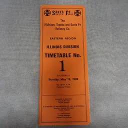 Atchison Topeka Santa Fe Railway Employee Timetable No 1 1988 Illinois Division