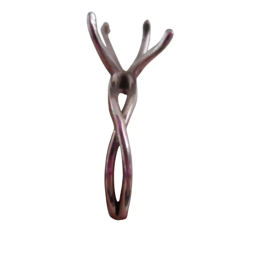 Curve Ring Band 18K White Gold Plated Solitaire NO STONE - READ Sz 6.5