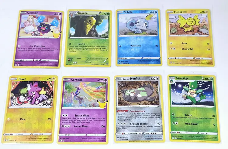 Pokémon Card Lot of 8 Holos Kakuna Simisage Stunfisk Xerneas Toxel Helioptile