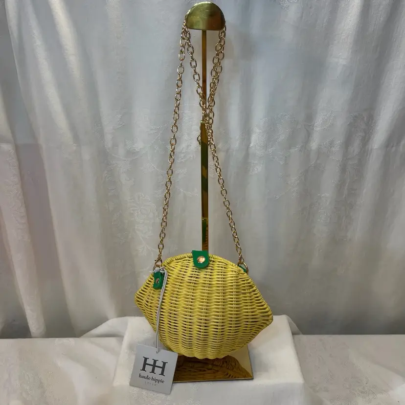 Haute Hippie Wicker Lemon Clutch Purse - NWT