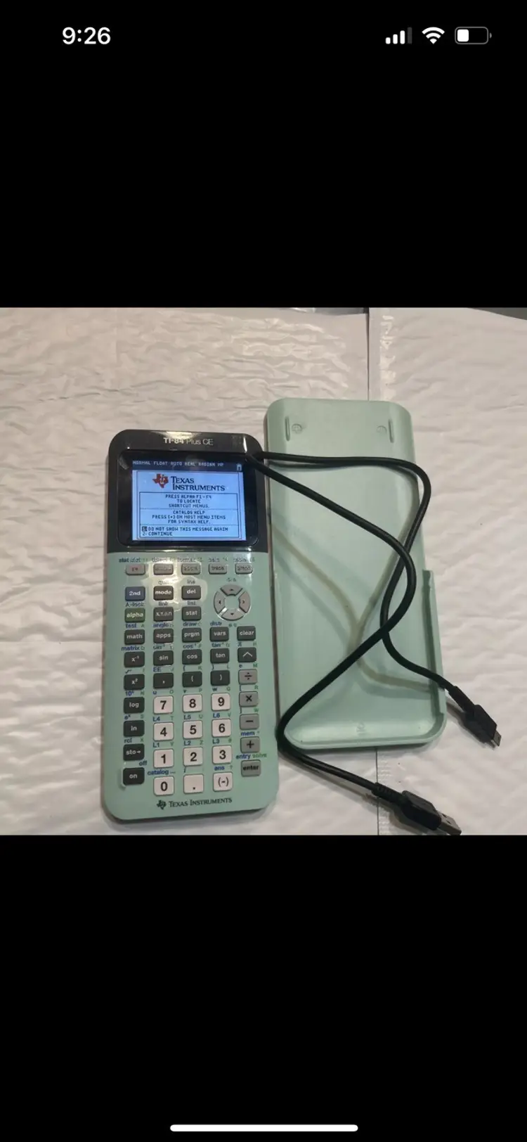Texas Instruments TI-84 Plus CE Graphing Calculator Tested WITH Case Cable Mint