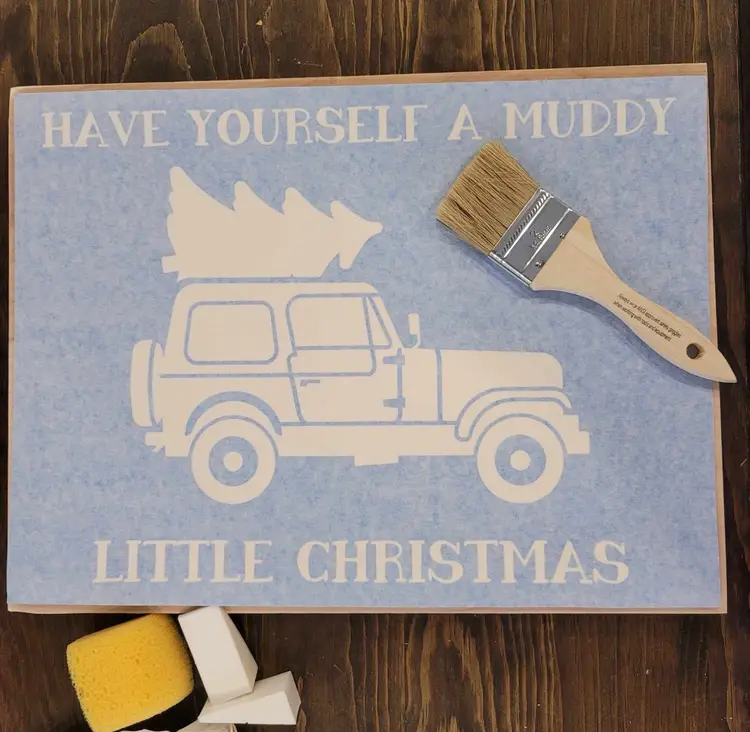 12 X 16 Wooden sign Paint Kit - Muddy Little Christmas