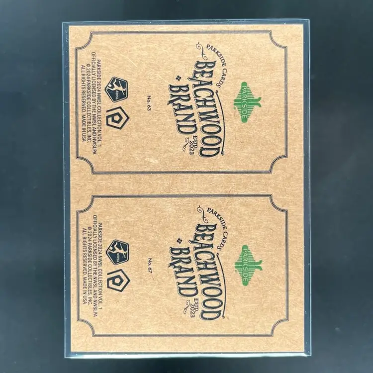 Sam Coffey and Racheal Kundananji 2024 Parkside NWSL Beachwood Soccer Card
