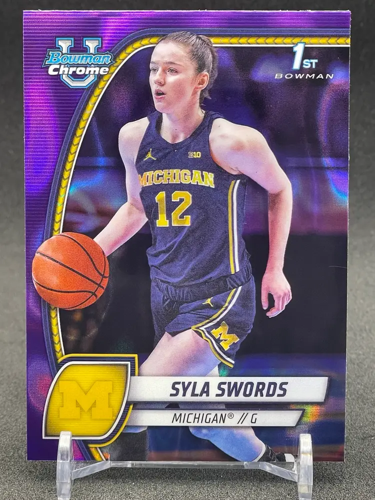 2024-25 Bowman University Chrome - Syla Swords #65 Purple Lava Refractor