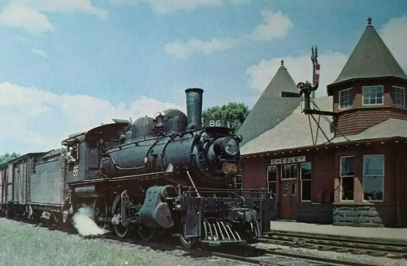 Railroad Postcard Canadian National Railway 86 Locomotive Train Audio Visual