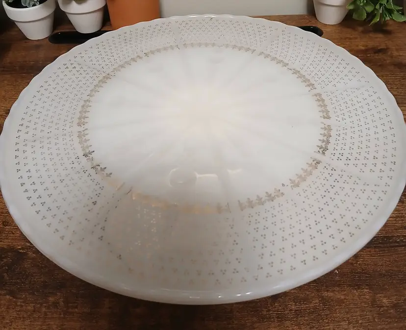Anchor Hocking Milk Glass Cake Stand