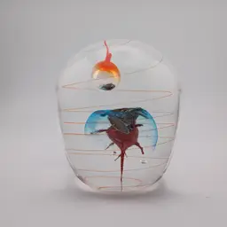 Signed art glass paperweight