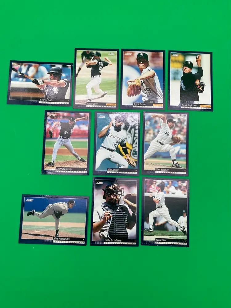 Score 1994 MLB Chicago White Sox Lot of 10 Different Trading Cards
