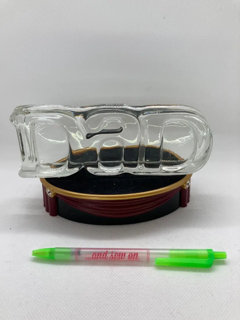Vintage 1982 Fostoria Glass DAD Paperweight Signed Avon