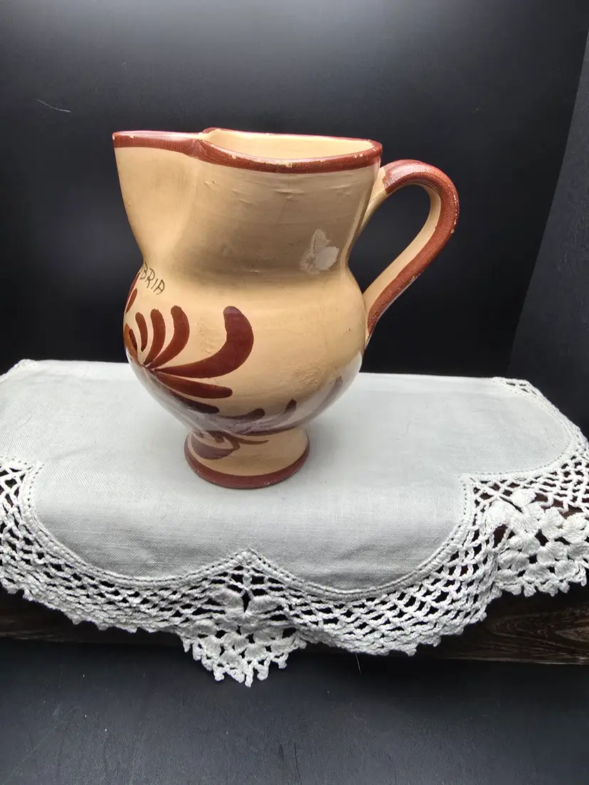 Pinch Spout Pitcher CALABRIA ITALY Souvenir Pottery Vietri Style
