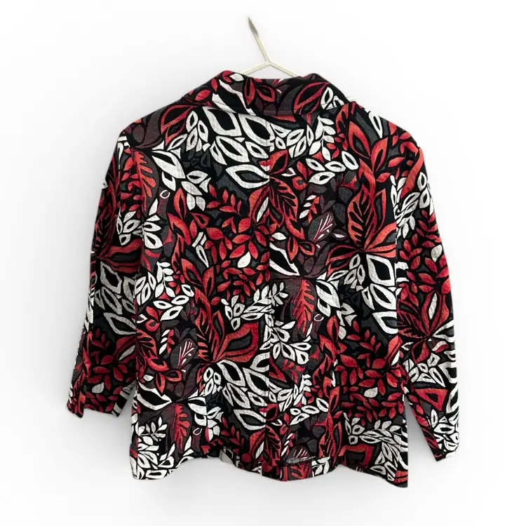 RQT XL Lightweight Floral Button Up Jacket Blazer Colorful & Classic - Petite Medium