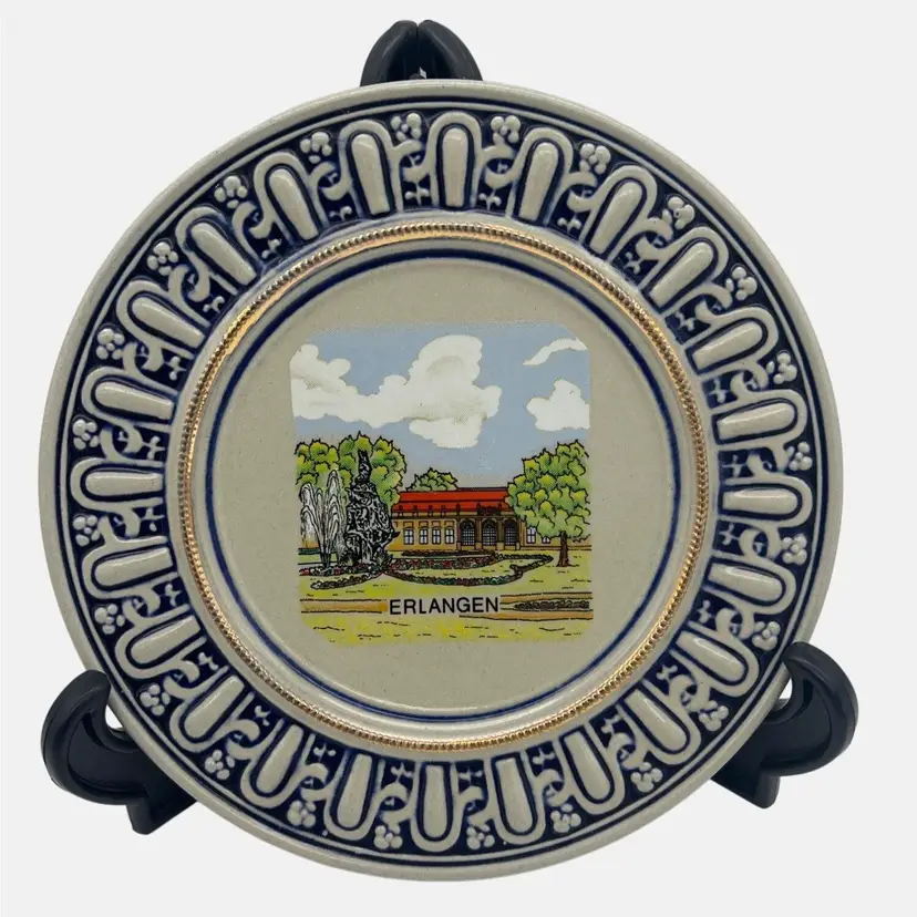 Vintage Original Gerzit Erlangen Collectible Stoneware Plate West Germany 7.25"