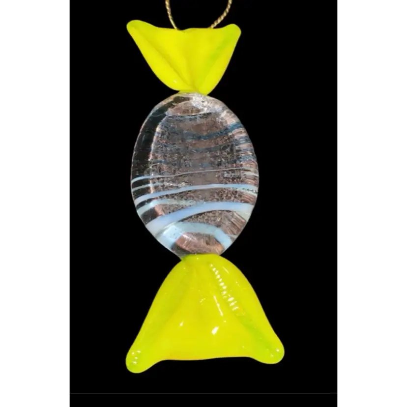 #08- Just In XL 1980/90s Art Glass Hand Blown Candy 3.25" X 1"