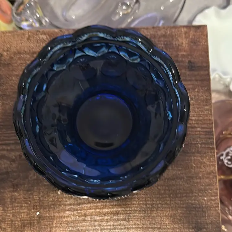 MCM L.E. Smith Moon And Stars Cobalt Blue Bottom of Fairy Light