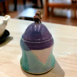 Wind Chime Bell Glazed Blue Green Purple Pottery