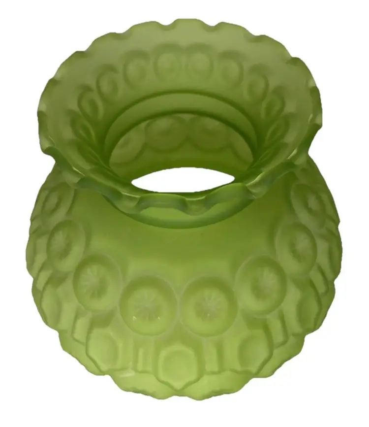 Vintage LE SMITH Satin Green Moon & Stars Glass Lampshade 7" inch Fitter
1960's