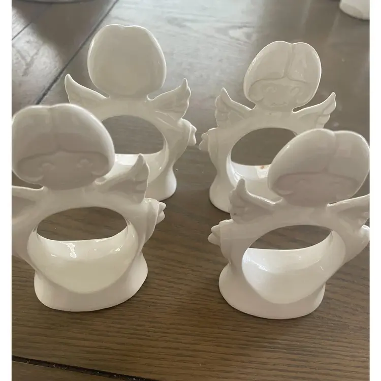 Vintage Ceramic Christmas Angel Napkin Rings