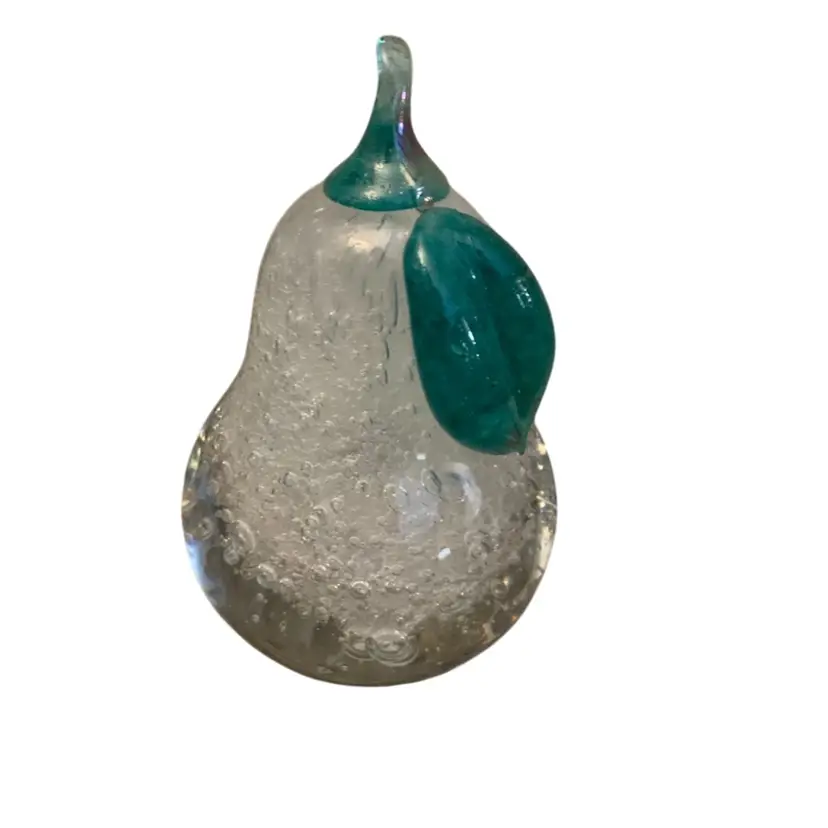 Cajun Crystal By Cindi Hand Blown Pear 3 1/2 X 5 1/2 Inches
