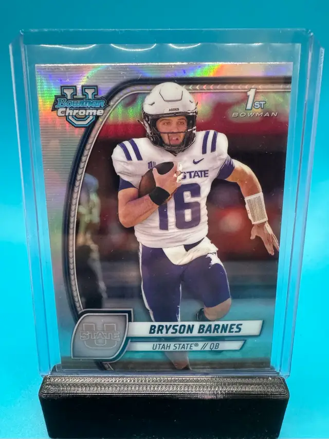 Bryson Barnes 1st Bowman Chrome U Refractor Utah State Aggies