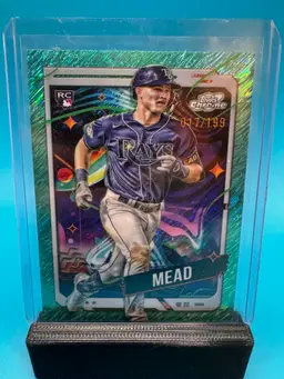 Curtis Mead Topps Cosmic Chrome Aqua Equinox Refractor /199 RC Tampa Bay Rays