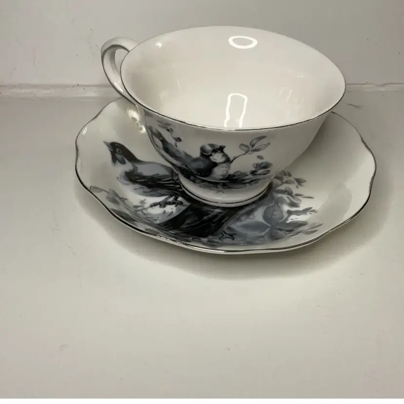 Grace’s Teaware Black and White Birds